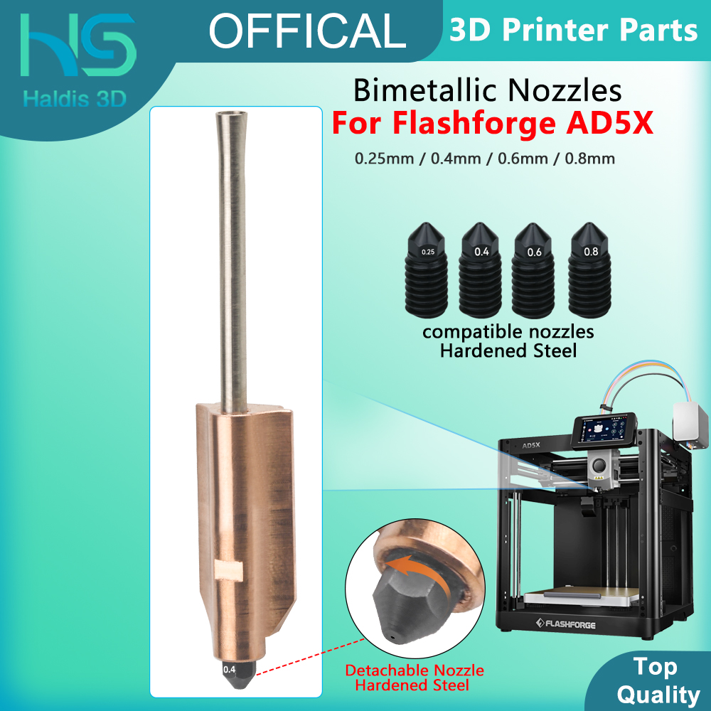 Nozzle 0.4Mm Hardened - Dysze Flashforge AD5X z bimetalicznej hartowanej