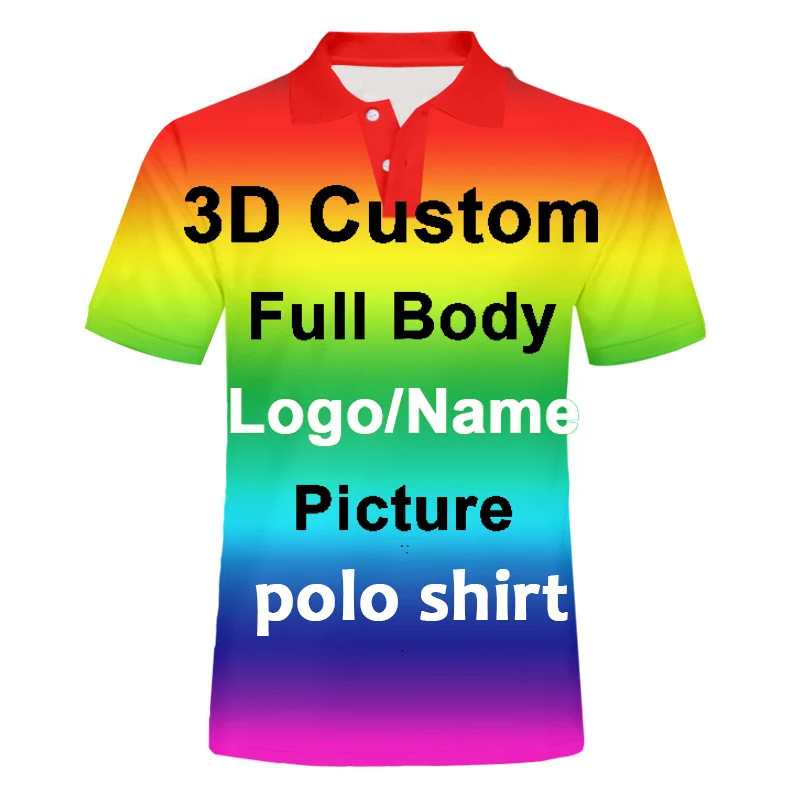 3D Printing Foto - Męska koszulka polo z krótkim rękawem,