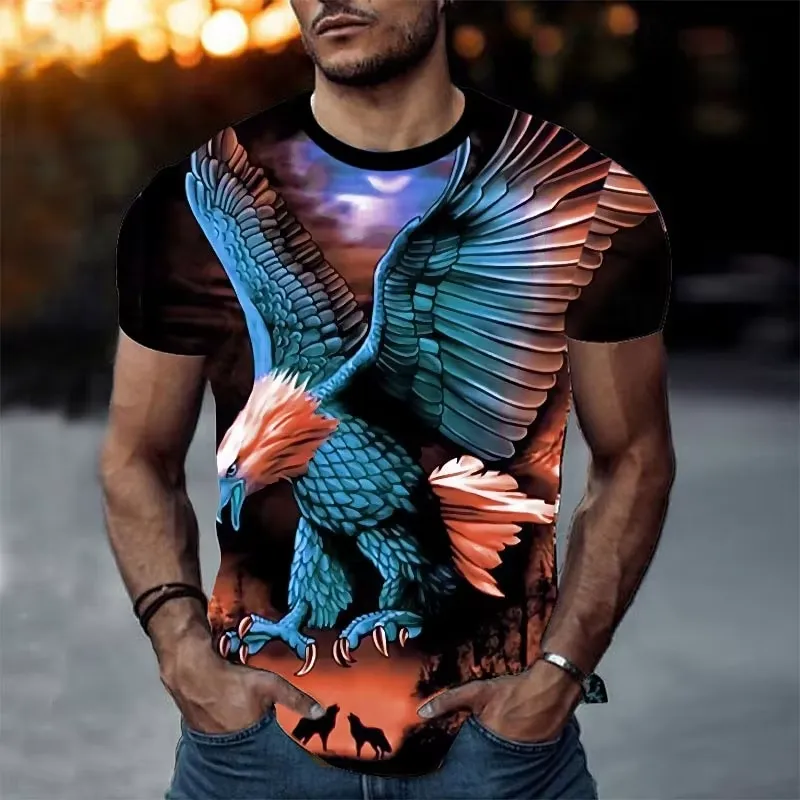 Męska koszulka z nadrukiem kol – 3D Printing Eagle recenzja i cena